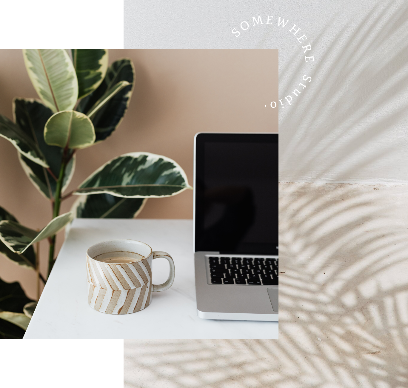 Image of laptop on desk with coffee.