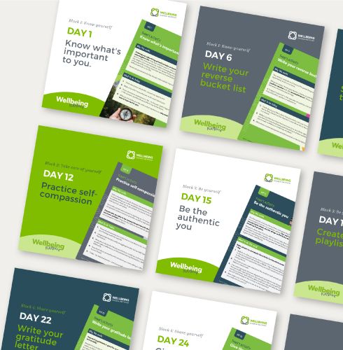 Image of social media templates designed for the Wellbeing Science Institute