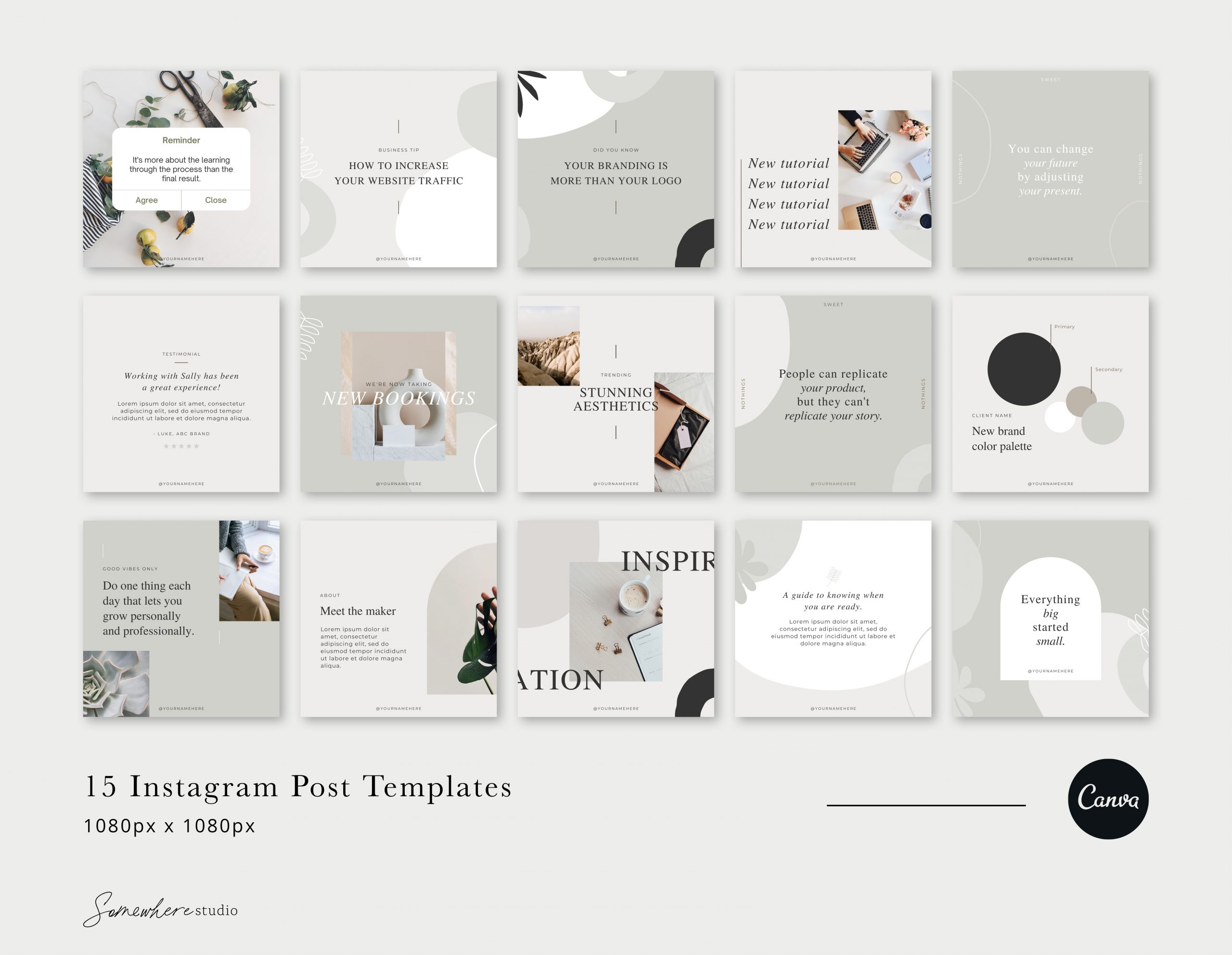 Showing 15 different designs of instagram templates